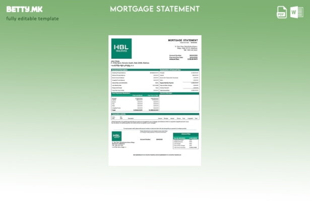 Модерен стил Малдиви Habib Bank Limited (HBL) шаблон за шаблон за Word и PDF